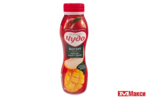 ЙОГУРТ ПИТЬЕВОЙ "ЧУДО" 1,9-2% 260Г (ВБД) (БЗМЖ)(персик-манго-дыня)