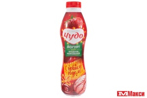 ЙОГУРТ ПИТЬЕВОЙ "ЧУДО" 1,9% 680Г (ВБД) (БЗМЖ) (ягодное мороженое)
