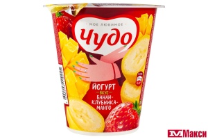 ЙОГУРТ "ЧУДО" ФРУКТОВЫЙ 2% 290Г (ВБД) (БЗМЖ)(банан-клубника-манго)