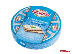 СЫР ПЛАВЛЕНЫЙ "ПРЕЗИДЕНТ" 140Г КРУГ (ЛАКТАЛИС) (БЗМЖ)(сливочный)