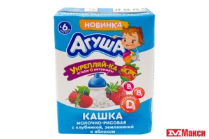 КАША МОЛОЧНАЯ "АГУША.УКРЕПЛЯЙ-КА" 2,7% 200МЛ (ВБД) (БЗМЖ)(рисовая с клубникой, земляникой и яблоком)