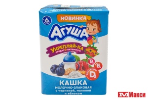 КАША МОЛОЧНАЯ "АГУША.УКРЕПЛЯЙ-КА" 2,7% 200МЛ (ВБД) (БЗМЖ)(злаковая с черникой,малиной и яблоком)