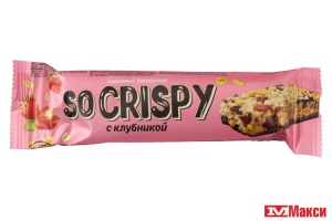 БАТОНЧИК "SO СRISPY" ЗЛАКОВЫЙ 40Г (НЕВСКИЙ КОНДИТЕР)(с клубникой)