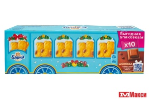 ПИРОЖНОЕ БИСКВИТНОЕ "МЕДВЕЖОНОК БАРНИ" С ШОКОЛАДНОЙ НАЧИНКОЙ 300Г (МОН' ДЭЛИС РУСЬ)