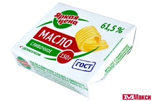 МАСЛО СЛИВОЧНОЕ НЕСОЛЕНОЕ 61,5% 150Г (БЗМЖ)(ЯРКАЯ ЦЕНА)