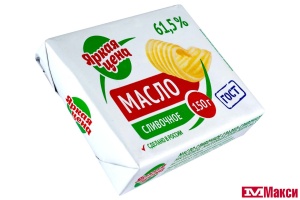 МАСЛО СЛИВОЧНОЕ НЕСОЛЕНОЕ 61,5% 150Г (БЗМЖ)(ЯРКАЯ ЦЕНА)