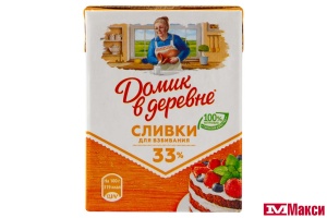 СЛИВКИ СТЕРИЛИЗОВАННЫЕ "ДОМИК В ДЕРЕВНЕ" 33% 200Г (ВБД) (БЗМЖ)