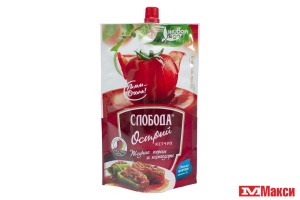 КЕТЧУП "СЛОБОДА" ОСТРЫЙ 320Г ПАКЕТ (ЭФКО)