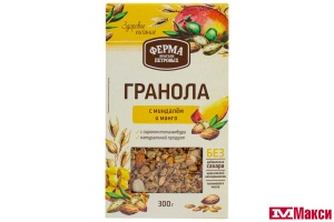ГРАНОЛА С МИНДАЛЕМ И МАНГО 300Г (ФЕРМА БРАТЬЕВ ПЕТРОВЫХ)