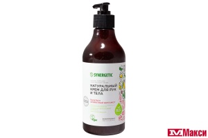 КРЕМ ДЛЯ РУК И ТЕЛА "SYNERGETIC" НАТУРАЛЬНЫЙ 380МЛ (пачули и ароматный бергамот)