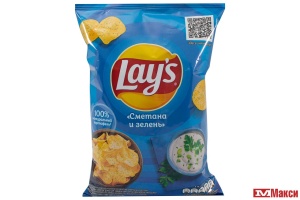 ЧИПСЫ "LAY'S" СМЕТАНА И ЗЕЛЕНЬ 70Г (PEPSI)