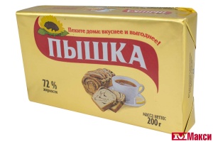 МАРГАРИН "ПЫШКА" ДЛЯ ВЫПЕЧКИ 72% 200Г ФОЛЬГА (ЕВДАКОВО)