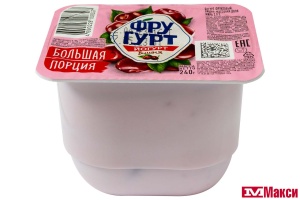 ЙОГУРТ "ФРУГУРТ" 2% 240Г ВАННОЧКА (ВБД) (БЗМЖ)(вишня)