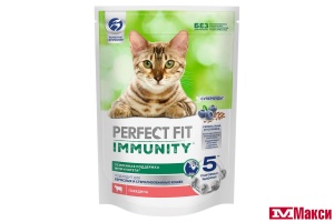 КОРМ Д/КОШЕК "PERFECT FIT" ИММУНИТЕТ 580Г(говядина, лён, голубика)