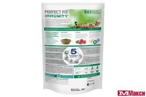 КОРМ Д/КОШЕК "PERFECT FIT" ИММУНИТЕТ 580Г(индейка, спирулина, клюква)