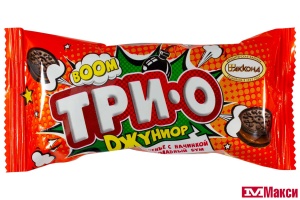 ПЕЧЕНЬЕ "ТРИО" ДЖУНИОР С НАЧИНКОЙ ШОКОЛАДНЫЙ БУМ 45Г (АККОНД)