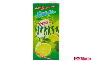 НАПИТОК СЫВОРОТОЧНЫЙ "БОДРОСТЬ" С СОКОМ УЛЬТРАПАСТЕРИЗОВАННЫЙ 950МЛ 0% (ВМОЛК) (БЗМЖ)(со вкусом мохито)