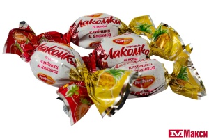 КАРАМЕЛЬ "ЛАКОМКА" СО ВКУСОМ КЛУБНИКИ И АНАНАСА (ВОРОНЕЖСКАЯ КФ)