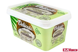 МАСЛО КОКОСОВОЕ "DELICATO" РАФИНИРОВАННОЕ 99,9% 400Г ПЛАСТИКОВЫЙ ЛОТОК (НМЖК)