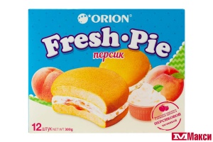 БИСКВИТ "FRESH PIE" С ПЕРСИКОВОЙ НАЧИНКОЙ 12ШТХ25Г (ОРИОН)