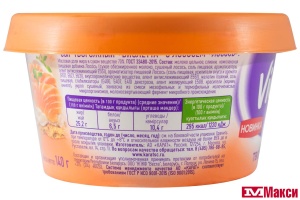 СЫР ТВОРОЖНЫЙ "VIOLETTE" С ЛОСОСЕМ 70% 140Г (КАРАТ) (БЗМЖ)