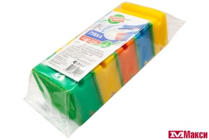 ГУБКА ДЛЯ ПОСУДЫ "ЯРКАЯ ЦЕНА" ПРОФИЛЬ 5ШТ