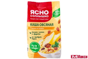 КАША БЫСТРОГО ПРИГОТОВЛЕНИЯ "ЯСНО СОЛНЫШКО" ОВСЯНАЯ ГРУША И ИЗЮМ 300Г 