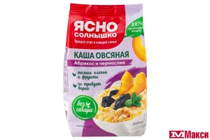 КАША БЫСТРОГО ПРИГОТОВЛЕНИЯ "ЯСНО СОЛНЫШКО" ОВСЯНАЯ АБРИКОС И ЧЕРНОСЛИВ 300Г 