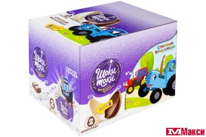 ЯЙЦО ШОКОЛАДНОЕ "ШОКИ-ТОКИ" СИНИЙ ТРАКТОР/ЧЕБУРАШКА С СЮРПРИЗОМ 20Г (КОНФИТРЕЙД) 