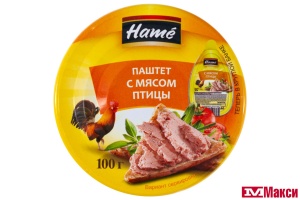 ПАШТЕТ "ХАМЕ" 100Г Ж/Б КЛЮЧ(с мясом птицы)