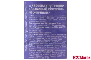 ХЛЕБЦЫ "ЗЛАКОВЫЙ КОКТЕЙЛЬ" ЧЕРНИЧНЫЙ 100Г (DR.KERNER) 