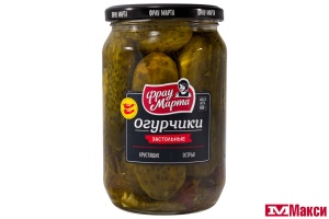 ОГУРЧИКИ "ЗАСТОЛЬНЫЕ" С ПЕРЦЕМ 6/9 680Г СТЕКЛЯННАЯ БАНКА (ФРАУ МАРТА)