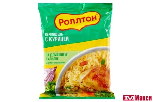ВЕРМИШЕЛЬ БЫСТРОГО ПРИГОТОВЛЕНИЯ "РОЛЛТОН" НА ДОМАШНЕМ БУЛЬОНЕ С КУРИЦЕЙ 60Г 