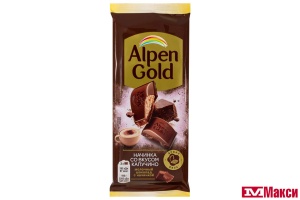 ШОКОЛАД "АЛЬПЕН ГОЛД" МОЛОЧНЫЙ С НАЧИНКОЙ СО ВКУСОМ КАПУЧИНО 80Г (МОН' ДЭЛИС РУСЬ)