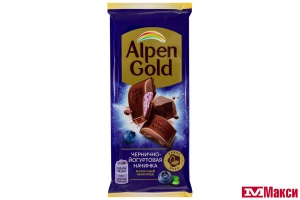 ШОКОЛАД "АЛЬПЕН ГОЛД" МОЛОЧНЫЙ С ЧЕРНИЧНО-ЙОГУРТОВОЙ НАЧИНКОЙ 80Г (МОН' ДЭЛИС РУСЬ)