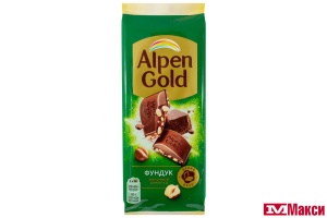 ШОКОЛАД "АЛЬПЕН ГОЛД" МОЛОЧНЫЙ С ФУНДУКОМ 80Г (МОН' ДЭЛИС РУСЬ)