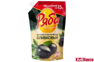 МАЙОНЕЗ "РЯБА" КЛАССИЧЕСКИЙ ОЛИВКОВЫЙ 50,5% 630Г ДОЙ-ПАК (НМЖК)
