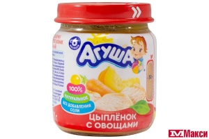 ДЕТСКОЕ ПИТАНИЕ ПЮРЕ "АГУША" ЦЫПЛЕНОК С ОВОЩАМИ 100Г СТ/Б (ВБД) 