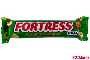 ШОКОЛАДНЫЙ БАТОНЧИК "FORTRESS" MAXI С КАРАМЕЛЬЮ, АРАХИСОМ И ФУНДУКОМ 50Г (НЕВСКИЙ КОНДИТЕР)