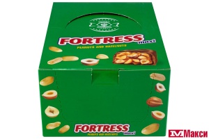 ШОКОЛАДНЫЙ БАТОНЧИК "FORTRESS" MAXI С КАРАМЕЛЬЮ, АРАХИСОМ И ФУНДУКОМ 50Г (НЕВСКИЙ КОНДИТЕР)