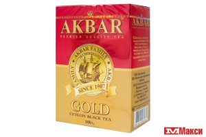 ЧАЙ "АКБАР" GOLD ЦЕЙЛОНСКИЙ ЧЕРНЫЙ ЛИСТОВОЙ 100Г (AKBAR)
