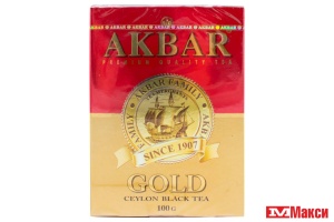 ЧАЙ "АКБАР" GOLD ЦЕЙЛОНСКИЙ ЧЕРНЫЙ ЛИСТОВОЙ 100Г (AKBAR)