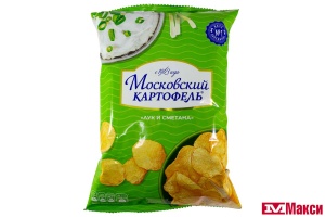 ЧИПСЫ (МОСКОВСКИЙ КАРТОФЕЛЬ) "МОСКОВСКИЙ КАРТОФЕЛЬ" 120Г (лук и сметана)