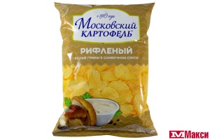 ЧИПСЫ РИФЛЕНЫЕ "МОСКОВСКИЙ КАРТОФЕЛЬ" 120Г (МОСКОВСКИЙ КАРТОФЕЛЬ) (белые грибы в сливочном соусе)