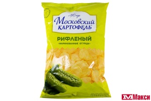 ЧИПСЫ РИФЛЕНЫЕ "МОСКОВСКИЙ КАРТОФЕЛЬ" 120Г (МОСКОВСКИЙ КАРТОФЕЛЬ) (маринованные огурцы)