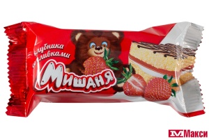 ПИРОЖНОЕ "МИШАНЯ" КЛУБНИКА СО СЛИВКАМИ (ДОНКО)