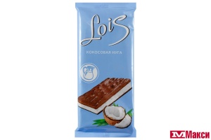ПЛИТКА КОНДИТЕСКАЯ "LOIS" С КОКОСОВОЙ НУГОЙ 80Г (НЕВСКИЙ КОНДИТЕР)