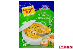 СУП "БАКАЛЕЯ 101" ГРИБНОЙ С ВЕРМИШЕЛЬЮ 60Г (РУССКИЙ ПРОДУКТ)