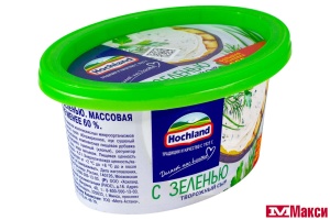 СЫР ТВОРОЖНЫЙ "ХОХЛАНД" С ЗЕЛЕНЬЮ 60% 220Г (HOCHLAND) (БЗМЖ)