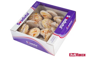 ПЕЧЕНЬЕ БИСКВИТНОЕ С НАЧИНКОЙ СО ВКУСОМ АПЕЛЬСИНА В БЕЛОЙ ГЛАЗУРИ 400Г (SVADUTA)